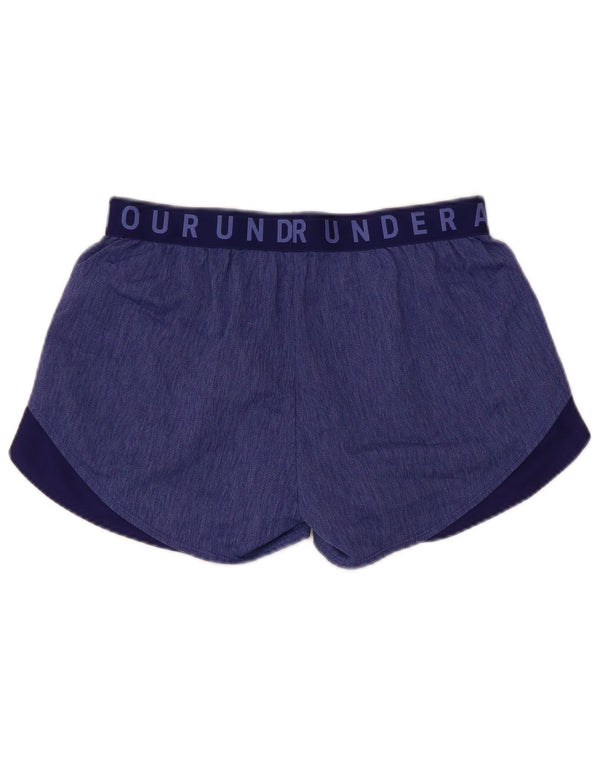 Pantaloncini sportivi grafici da donna Under Armour in poliestere color block blu medio