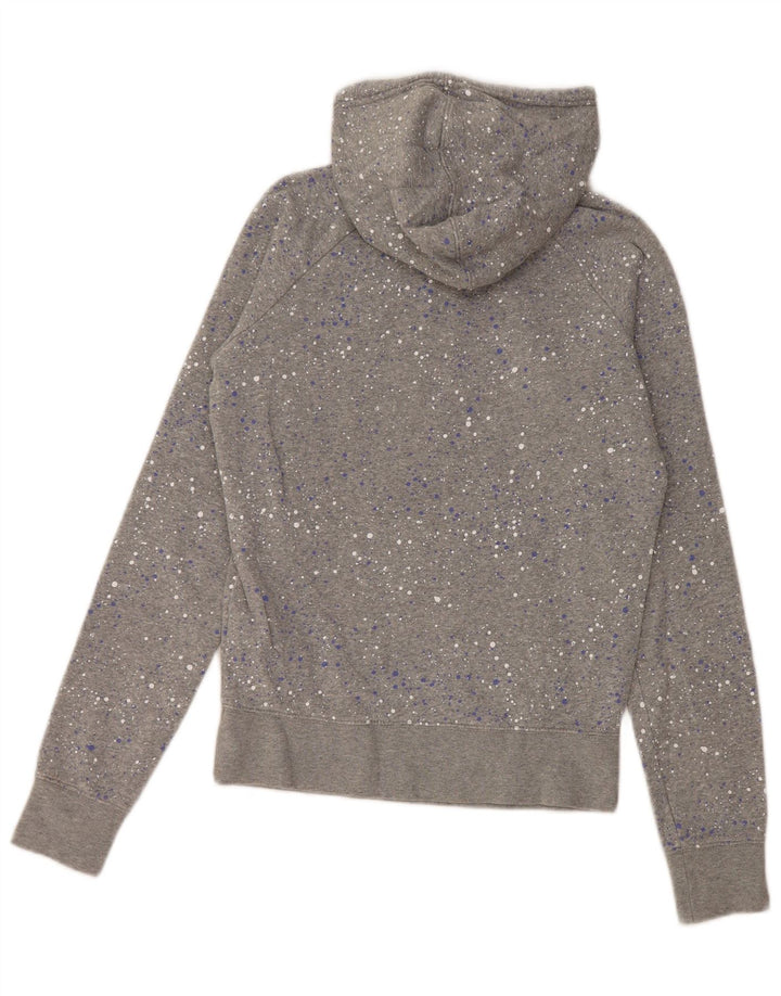 Maglione con cappuccio e zip da donna NIKE UK 8/10 piccolo cotone chiazzato grigio
