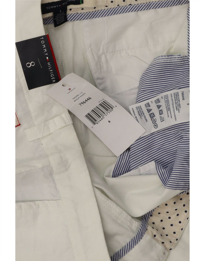 Pantaloncini chino da donna Tommy Hilfiger US 8 medi W32 cotone bianco