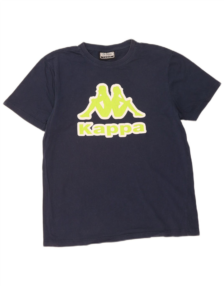 KAPPA Mens Graphic T-Shirt Top Large Navy Blue Cotton