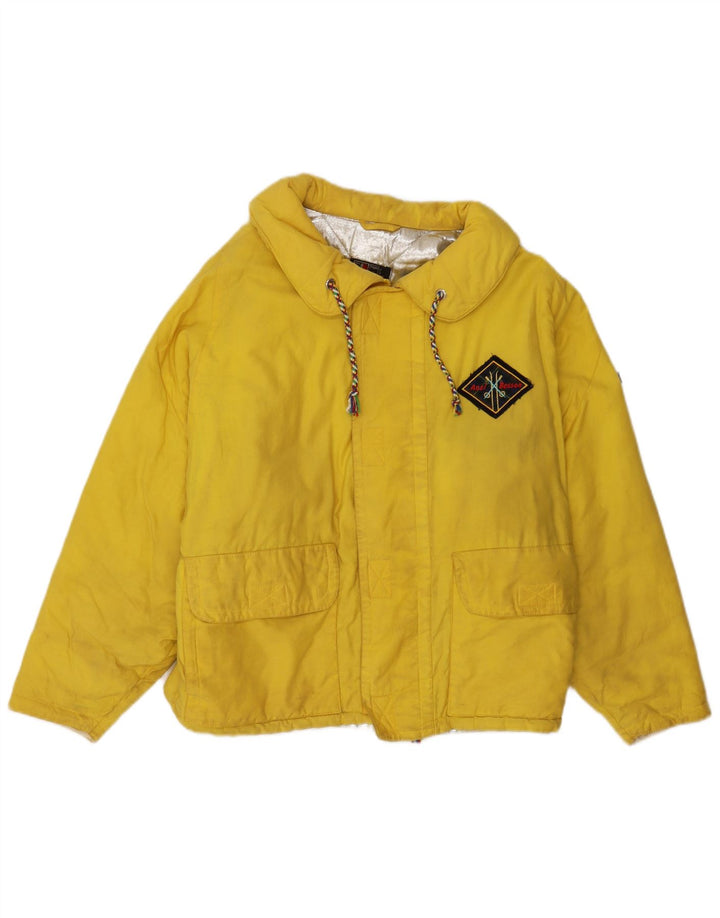 Giacca imbottita oversize da donna Anzi Besson UK 10 piccola in cotone giallo