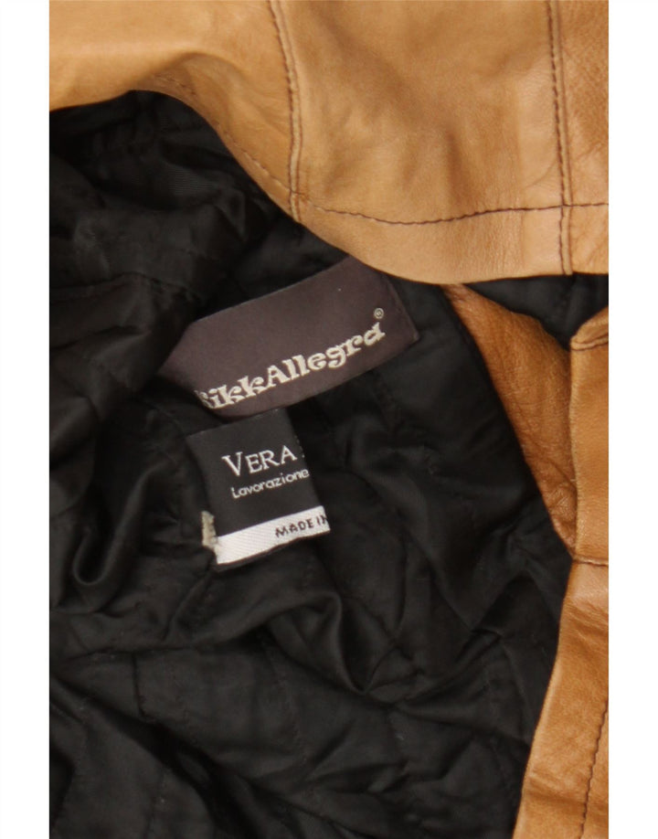 Giacca in pelle vintage da donna IT 50 XL in pelle beige