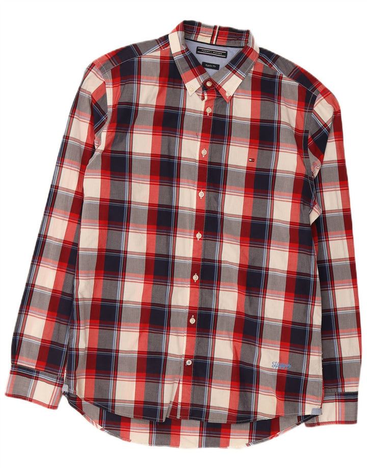 Camicia da uomo Regular Fit Tommy Hilfiger in cotone scozzese medio multicolore