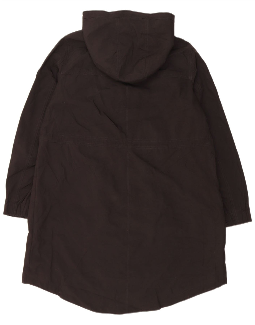 DKNY Womens Hooded Windbreaker Coat UK 16 Large Black Polyester