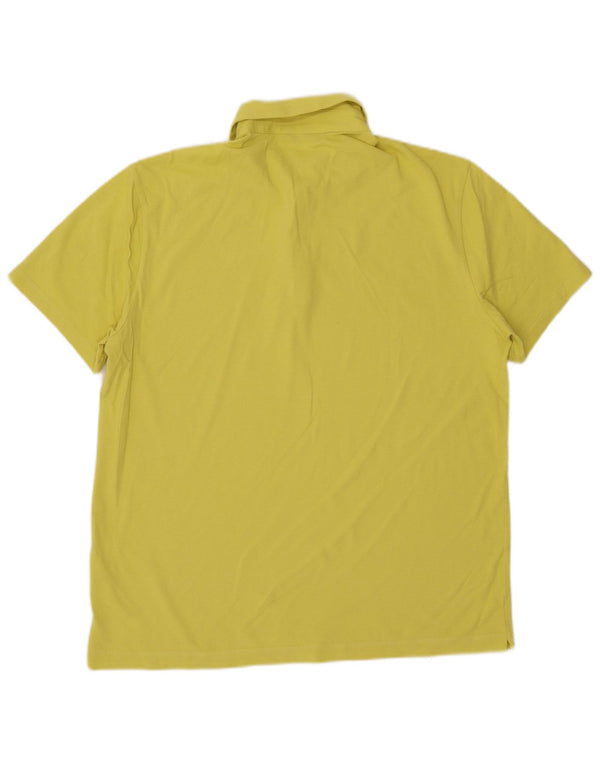Massimo Dutti Mens Polo Shirt Large Yellow Cotton