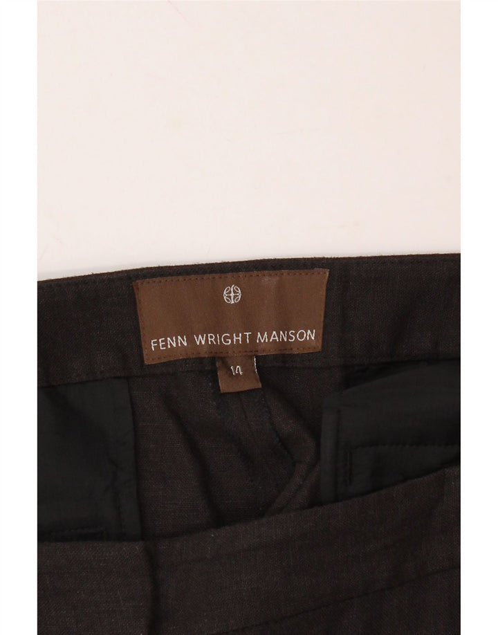 FENN WRIGHT MANSON Womens Crop Suit Trousers UK 14 Large W32 L25  Black Vintage Fenn Wright Manson and Second-Hand Fenn Wright Manson from Messina Hembry 