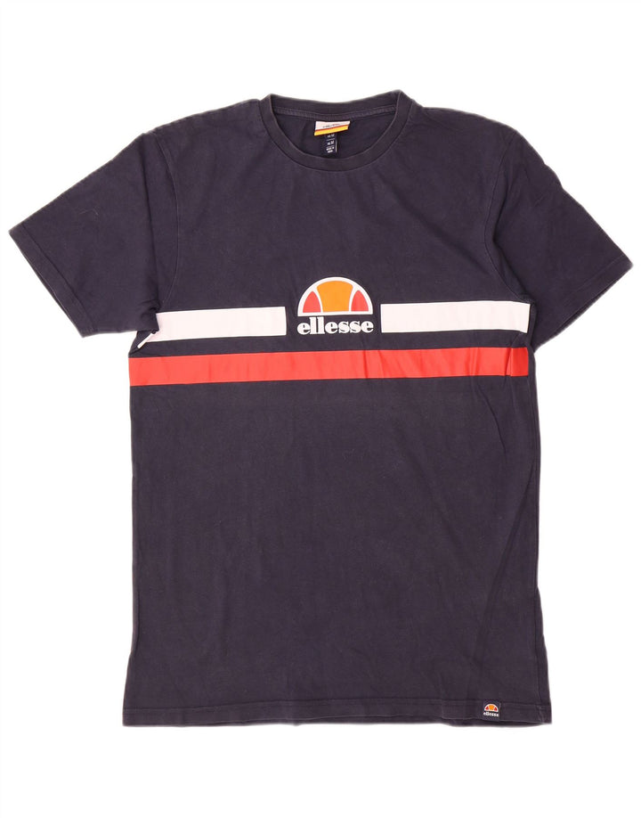 T-shirt grafica da uomo Ellesse Top in cotone blu navy medio