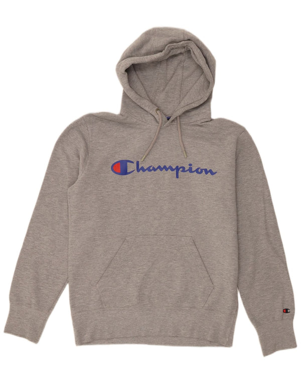 Maglione con cappuccio grafico da uomo Champion grigio medio chiazzato