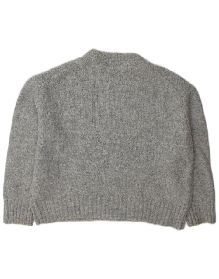 Maglione girocollo oversize da donna Zara UK 14 Acrilico grigio medio