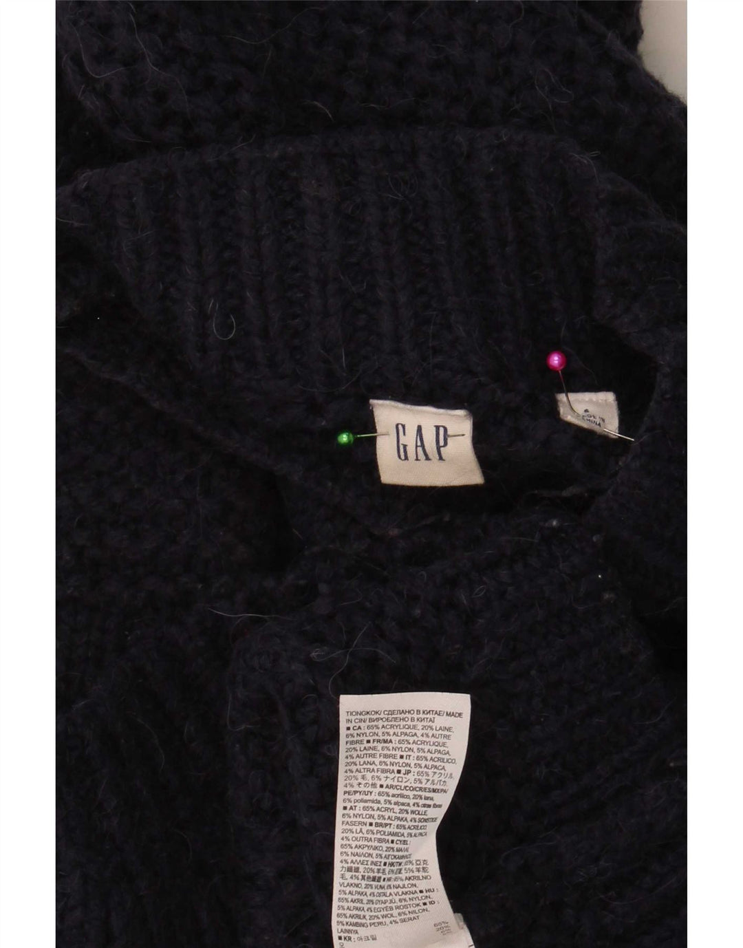 Gap Donna Maglione Oversize con Collo Dolcevita UK 10 Piccolo Blu Navy
