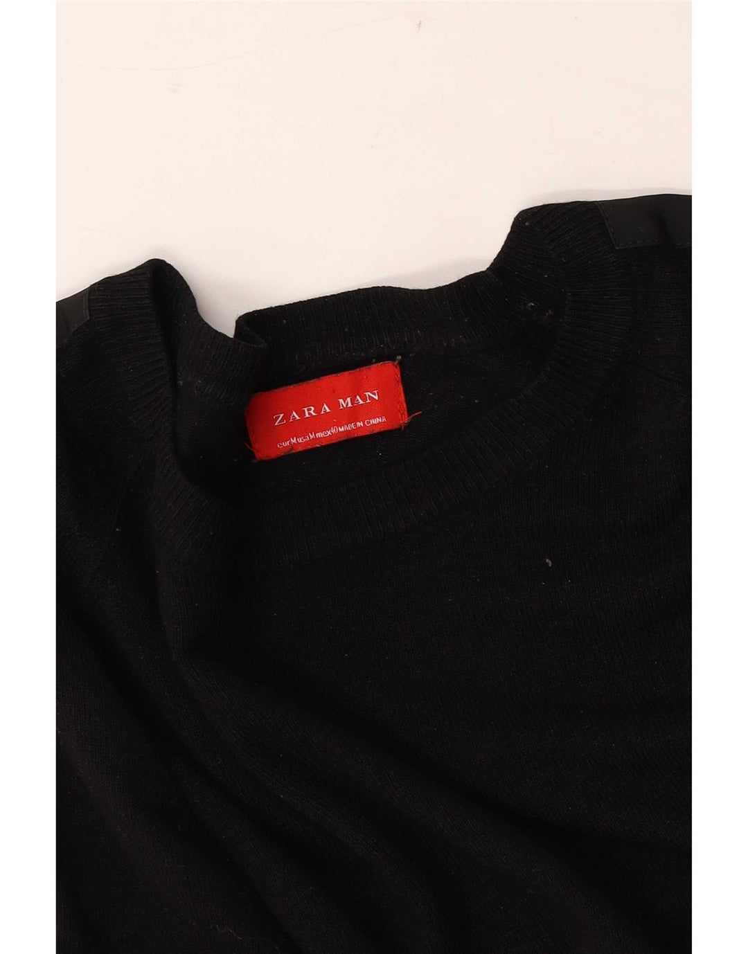 Maglione Zara da uomo con scollo a barca, colore nero medio