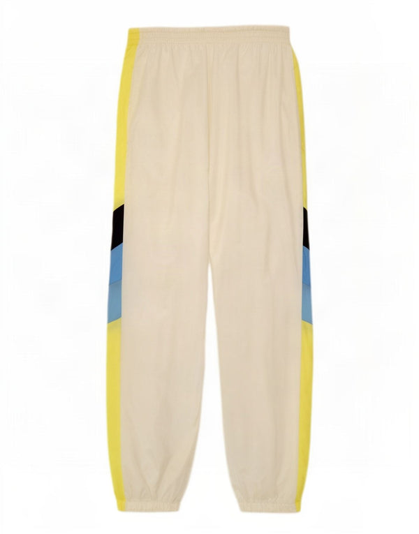Pantaloni da tuta vintage da uomo Joggers color block bianco medio