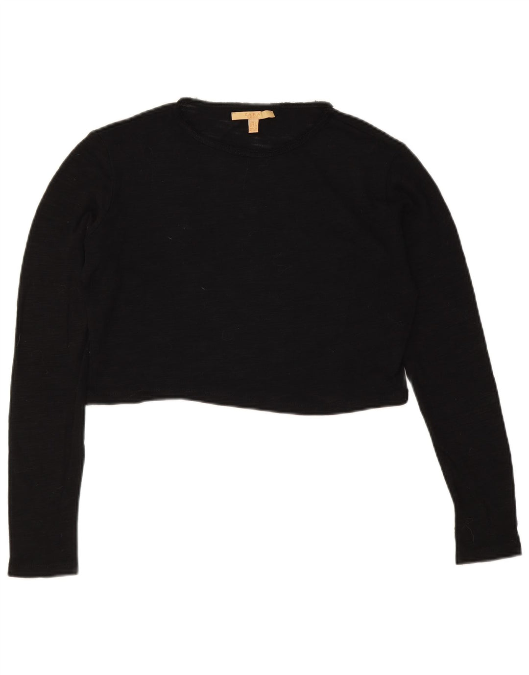 Zara Trafaluc Crop Top oversize da donna a maniche lunghe UK 10 Small Nero