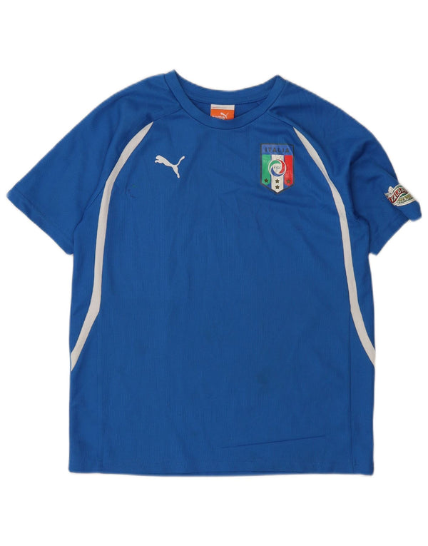 Maglietta grafica Puma Bambino Italia Top 11-12 anni Blu Colourblock