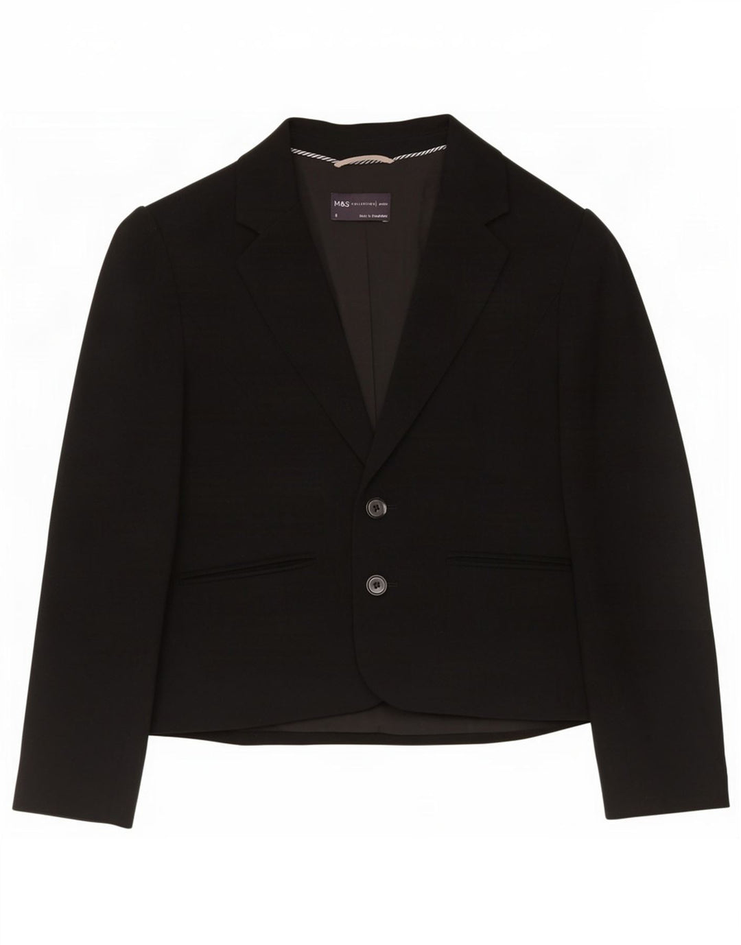Giacca blazer a 2 bottoni da donna Marks & Spencer UK 6 XS poliestere nero