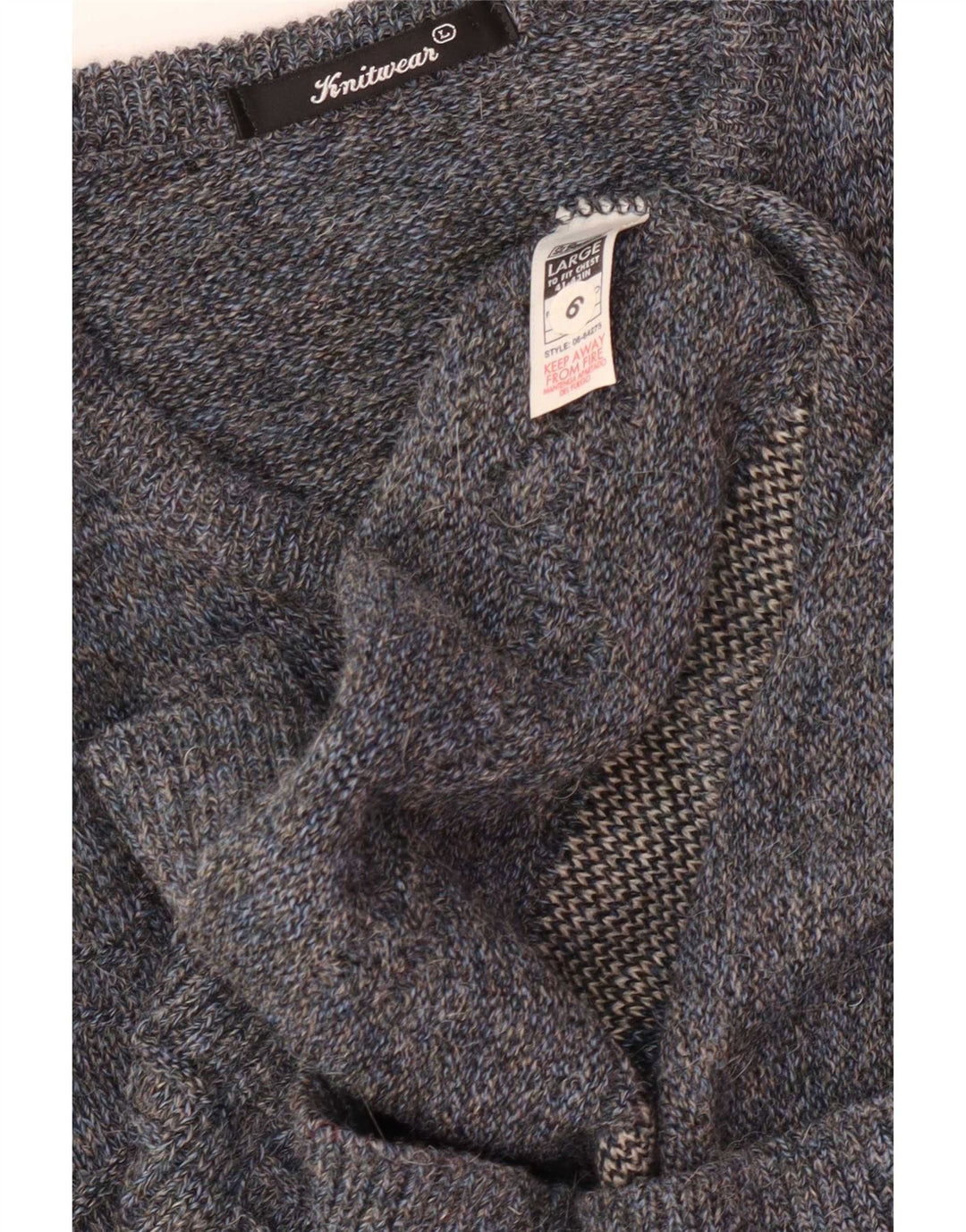 Maglione da uomo con scollo a V St. Bernard, grande acrilico geometrico blu