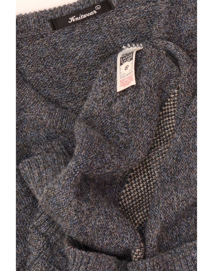 Maglione da uomo con scollo a V St. Bernard, grande acrilico geometrico blu