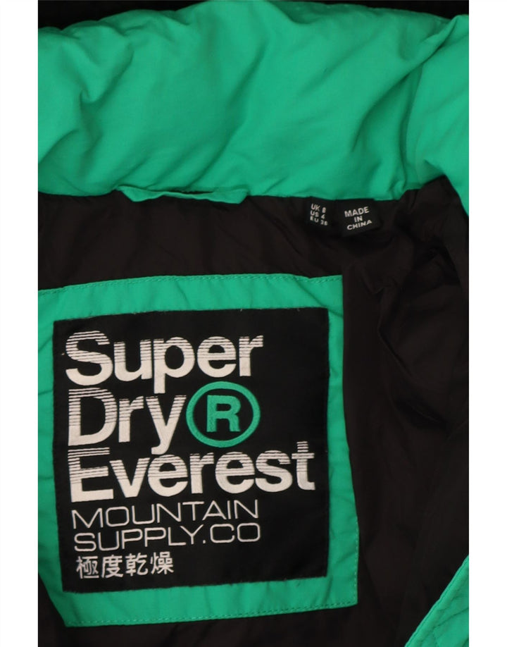 Giacca imbottita oversize con cappuccio da donna Superdry UK 8 Small Green Colourblock