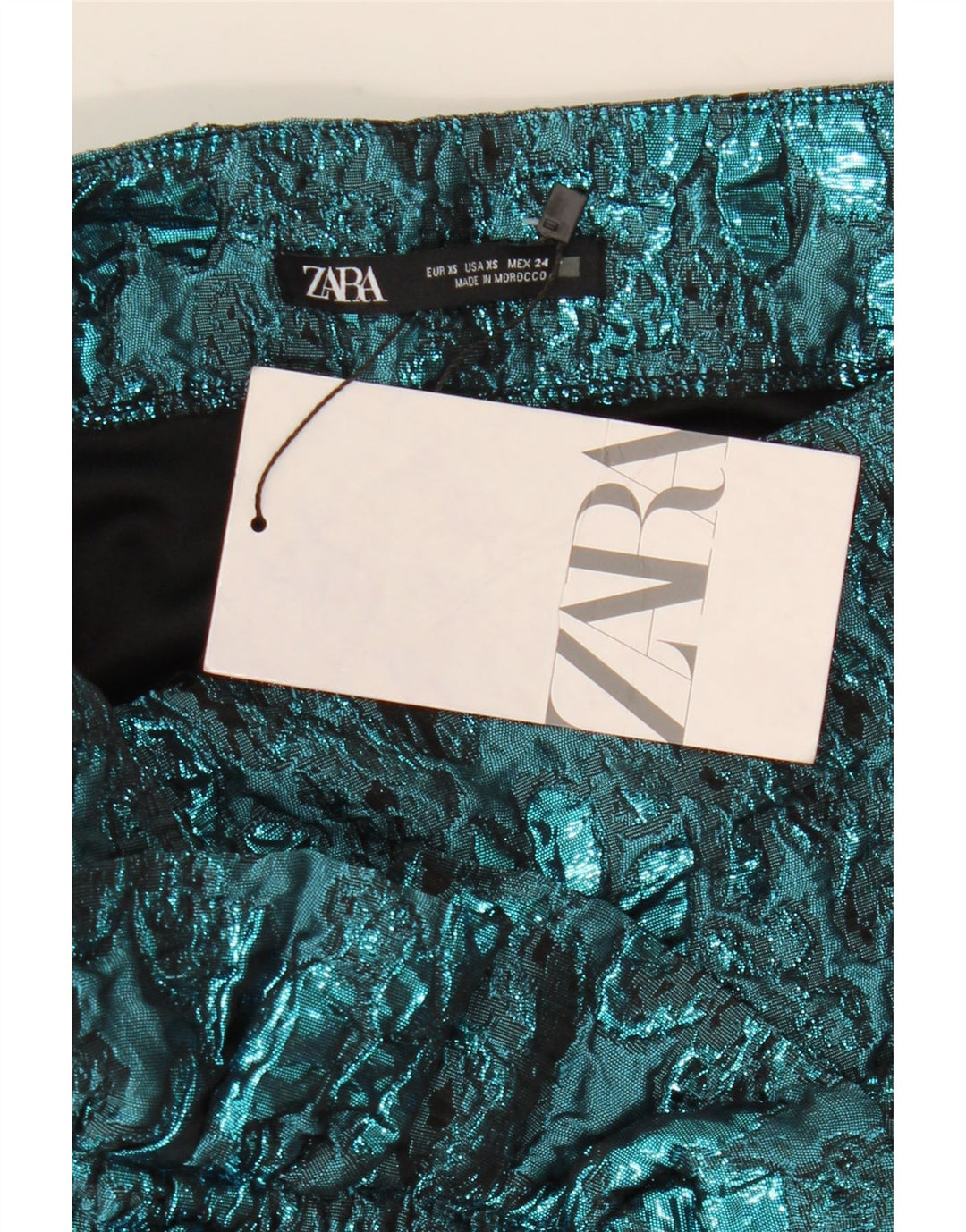 Minigonna da donna Zara XS W24 poliestere floreale blu
