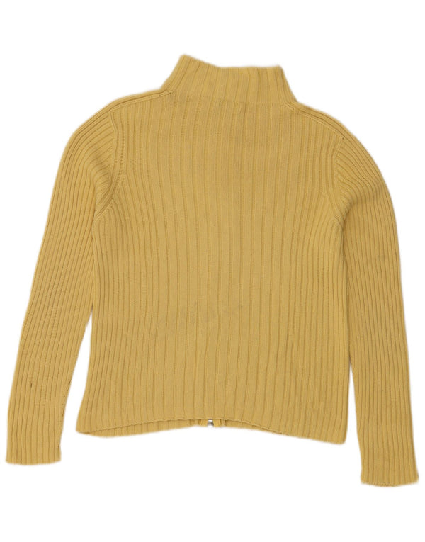Maglione cardigan da donna Benetton UK 16 grandi righe gialle