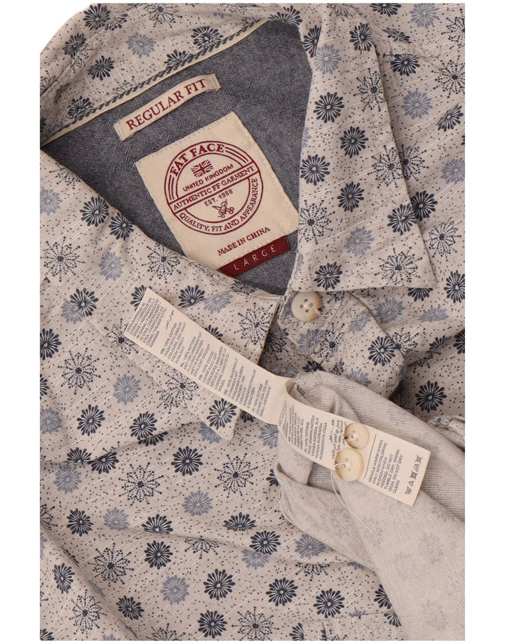 Camicia da uomo con vestibilità regolare Fat Face, cotone floreale blu grande