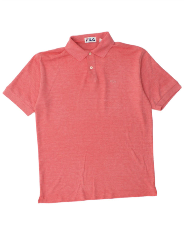 Polo da uomo Fila IT 48 cotone chiazzato rosso medio