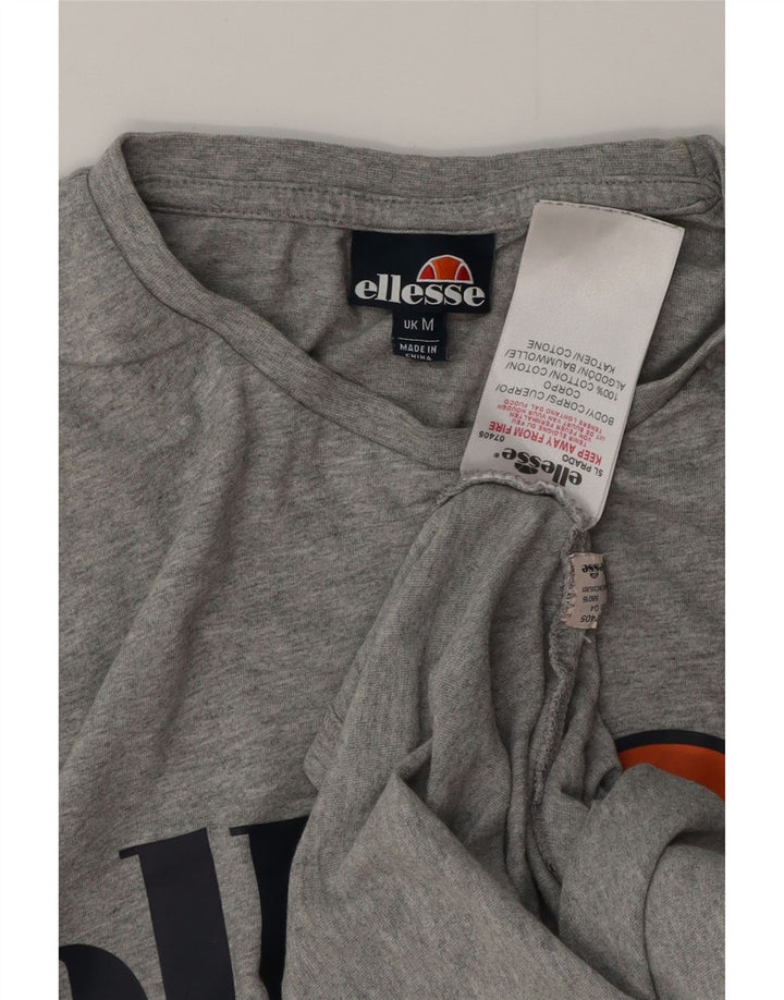 T-shirt grafica da uomo Ellesse Top in cotone grigio medio