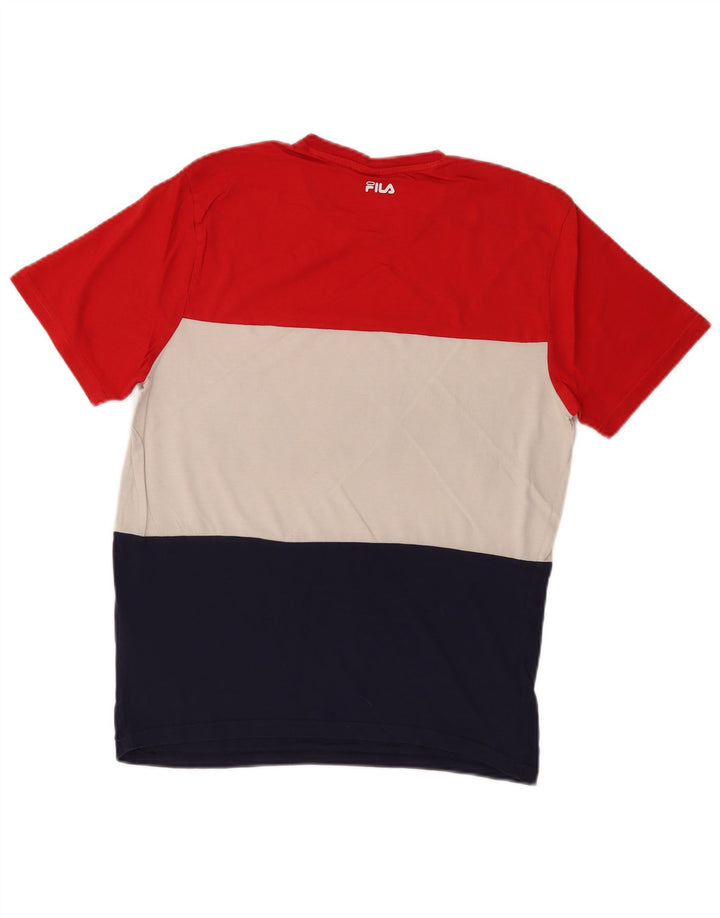 T-shirt grafica da uomo FILA Top in cotone color block medio multicolore