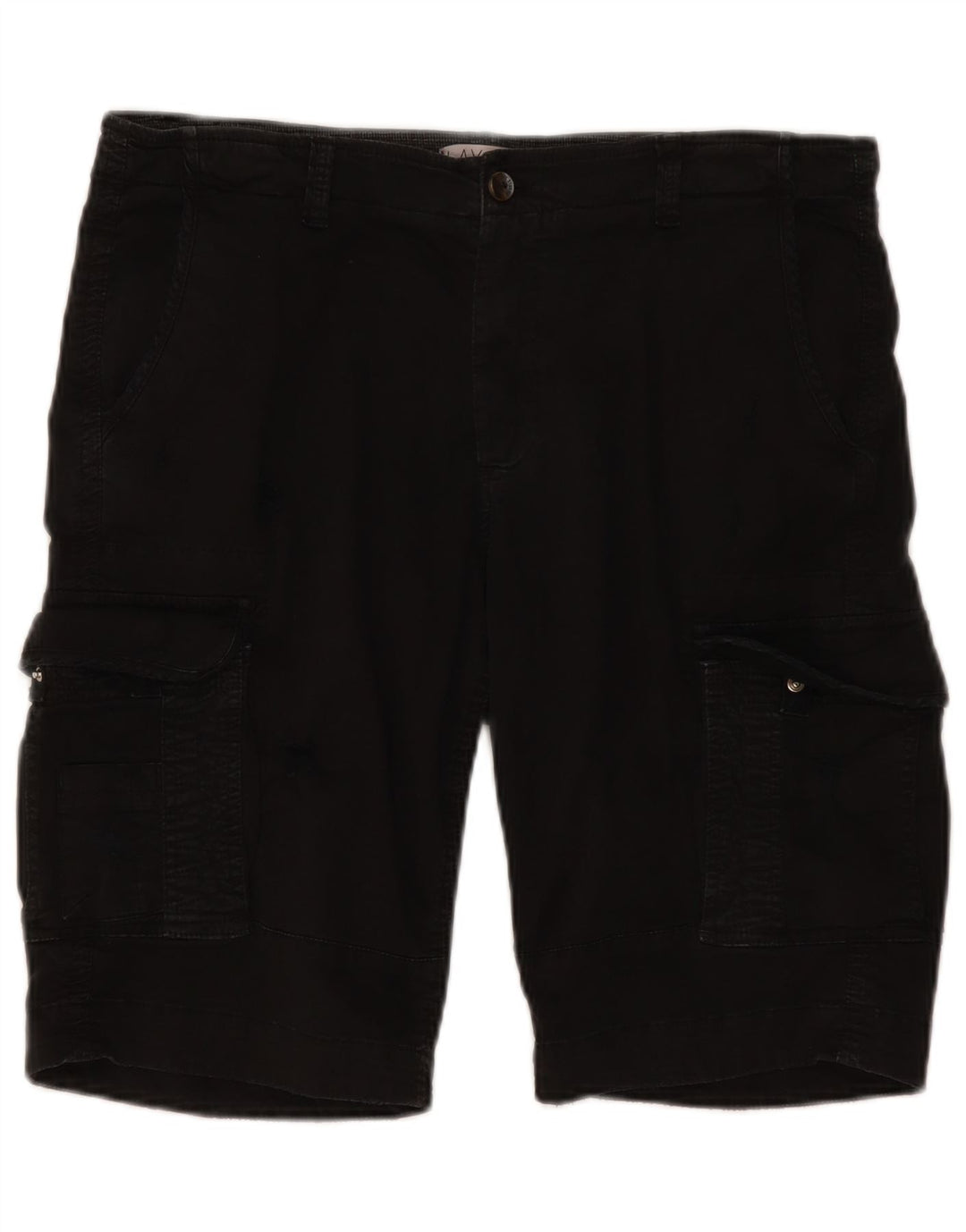 Pantaloncini cargo vintage da uomo IT 50 grandi W38 in cotone nero