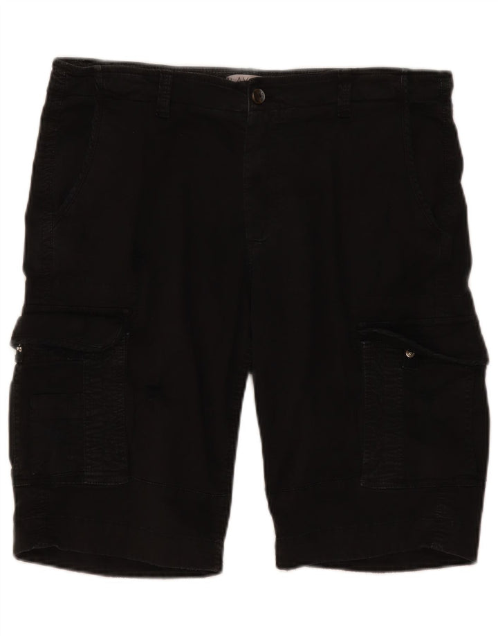 Pantaloncini cargo vintage da uomo IT 50 grandi W38 in cotone nero