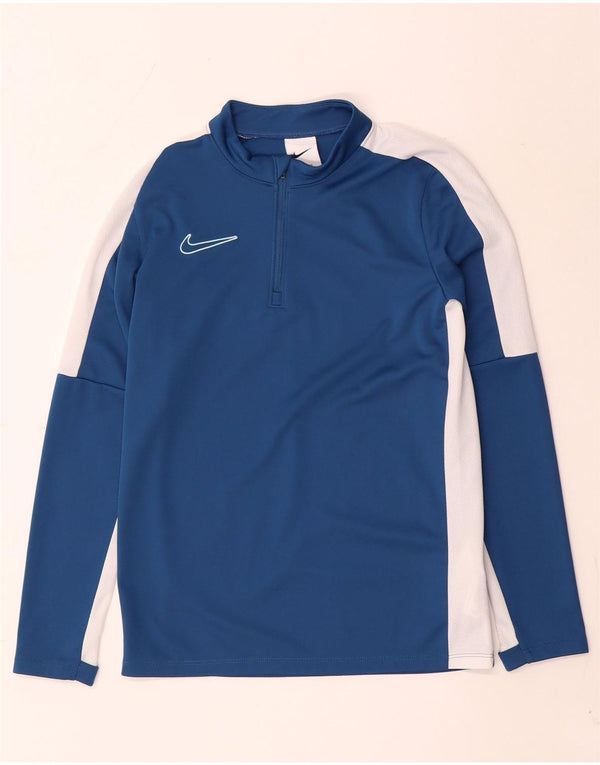 Top della tuta pullover Nike da ragazzo Dri Fit 10-11 anni blu medio