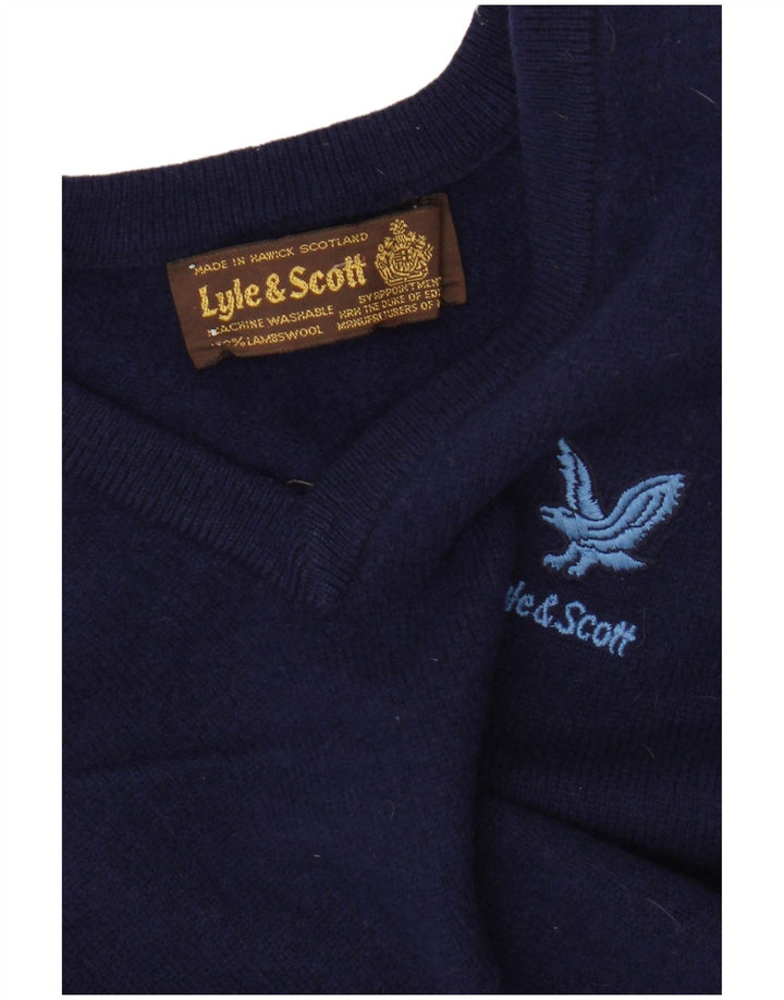 Canottiera da uomo Lyle & Scott piccola in lana d'agnello blu navy