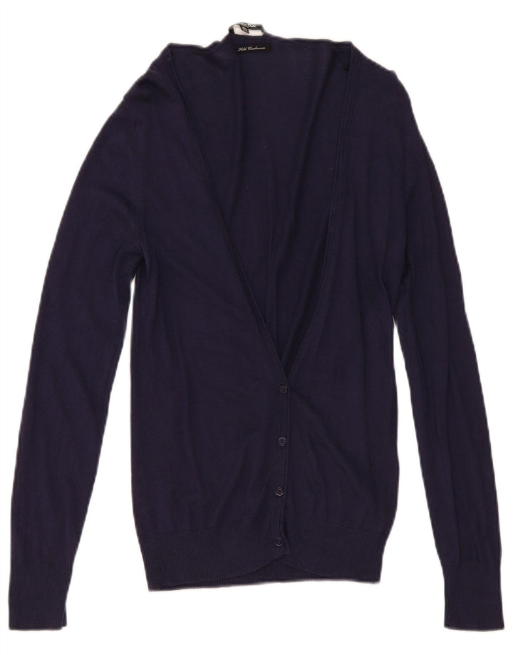 Maglione cardigan da donna Massimo Dutti UK 12 Seta blu navy media