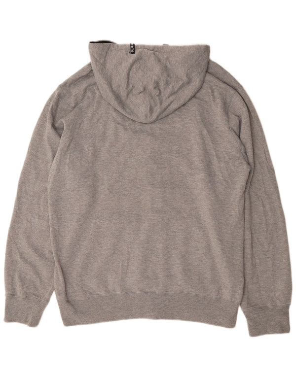 Maglione con cappuccio e zip grafica da uomo Billabong XL in cotone grigio