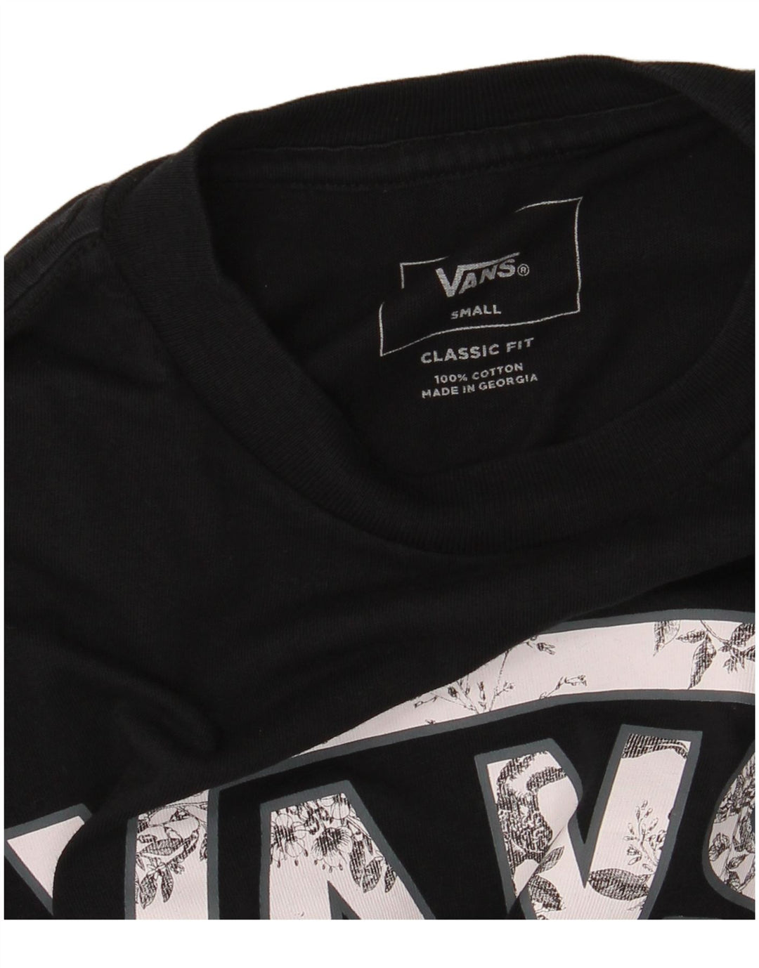 Top da uomo Vans con vestibilità classica, grafica, manica lunga, piccolo, cotone nero