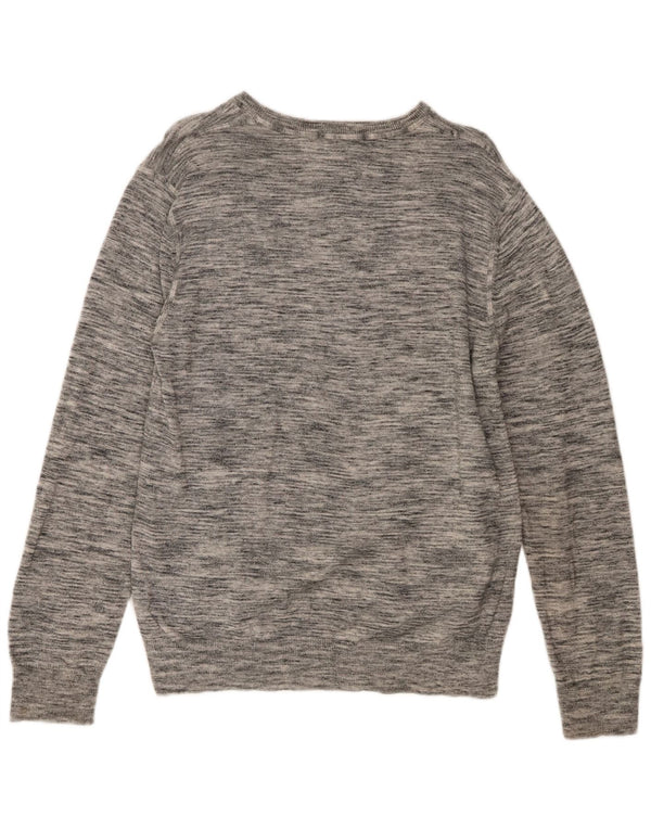 Tommy Hilfiger Mens Boat Neck Jumper Sweater Medium Grey Flecked Cotton