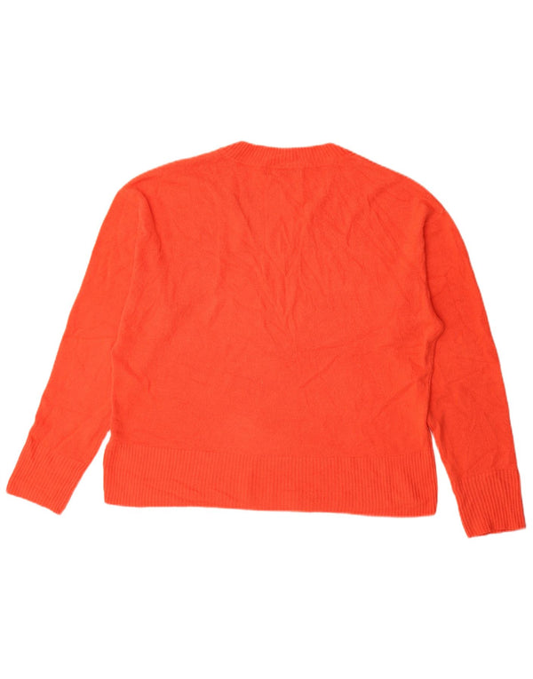 Maglione da donna con scollo a V Marks & Spencer UK 16 grande acrilico rosso