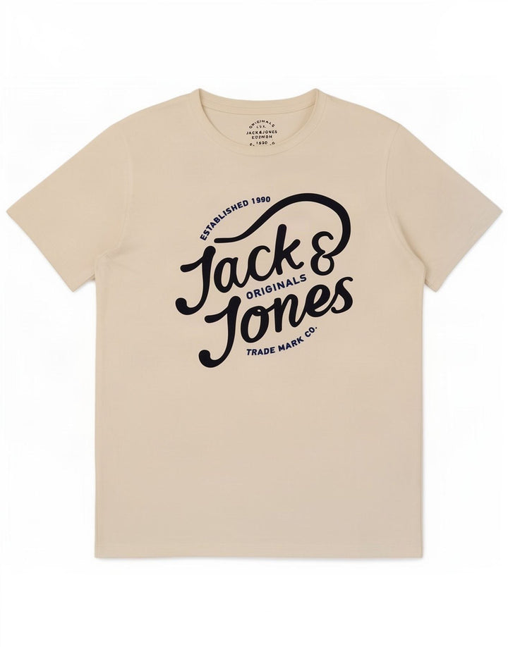 T-shirt grafica da uomo Jack & Jones Top in cotone bianco medio