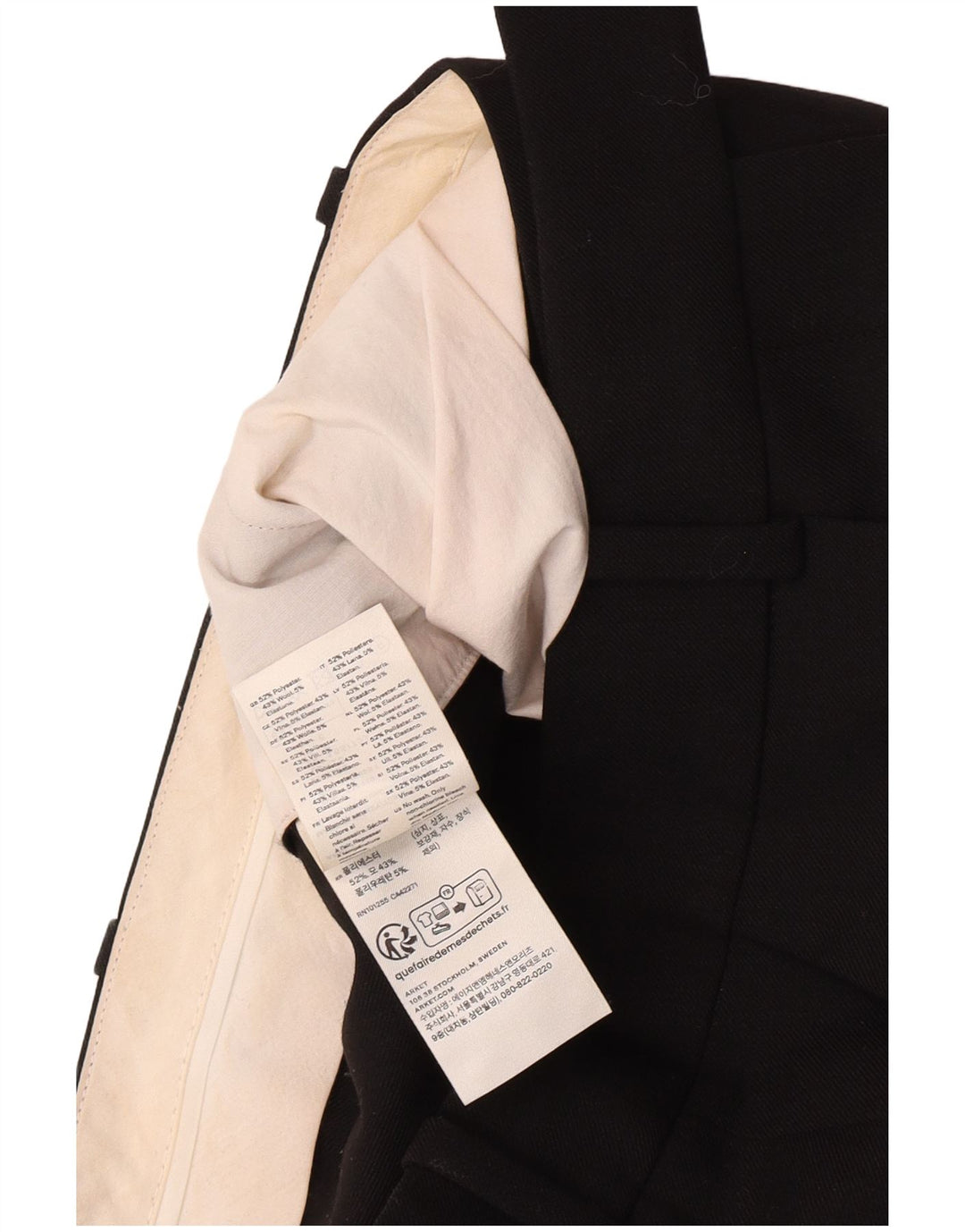 Pantaloni da abito dritti da donna vintage EU 38 medi W28 L30 poliestere nero