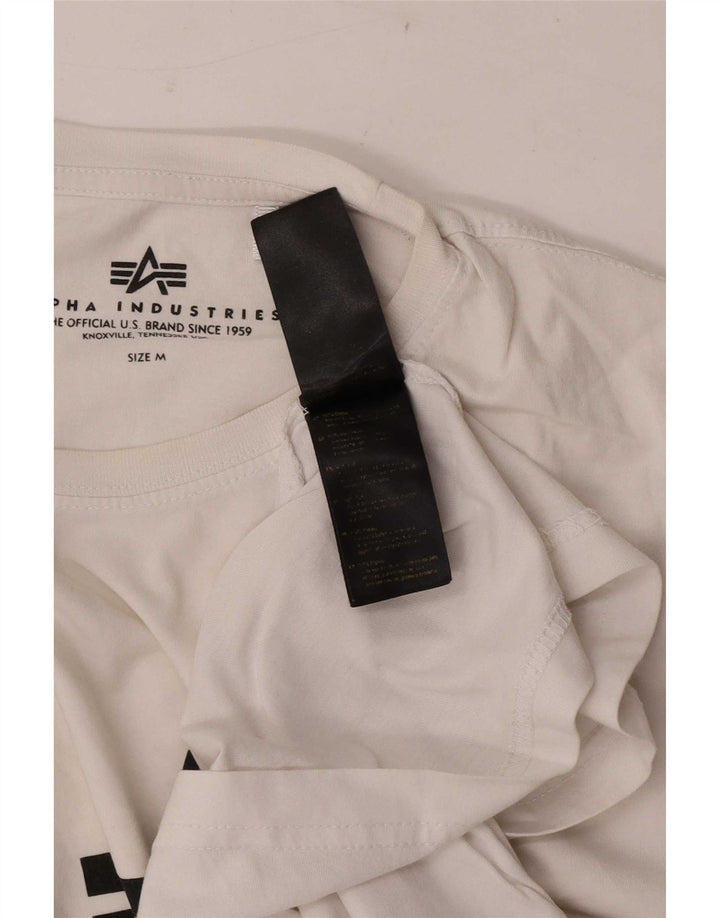 T-shirt grafica da uomo Alpha Industries in cotone bianco medio