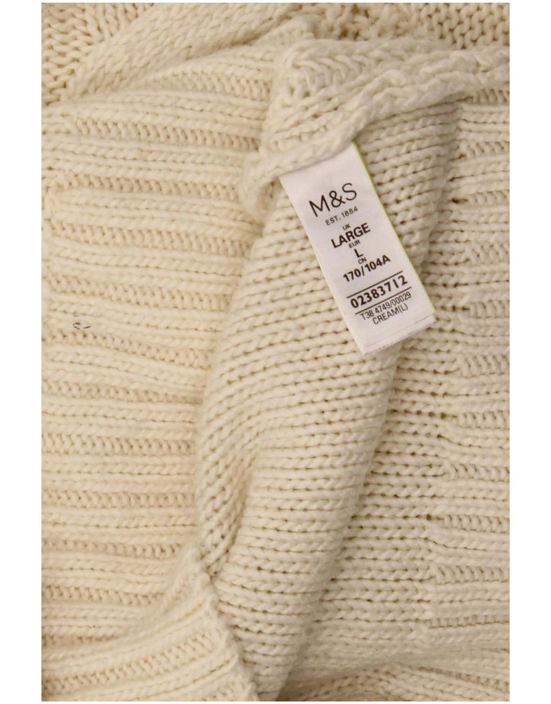Maglione maglione a collo alto da donna Marks & Spencer UK 16 grande bianco sporco