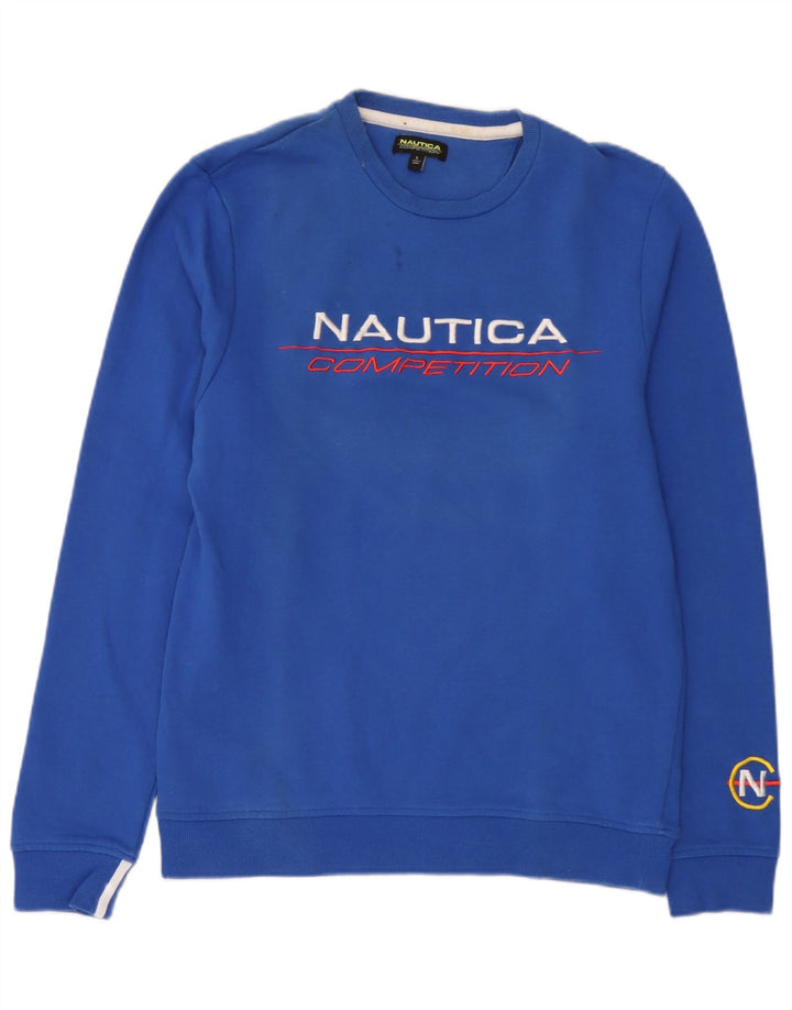 Felpa grafica da uomo Nautica Maglione grande cotone blu