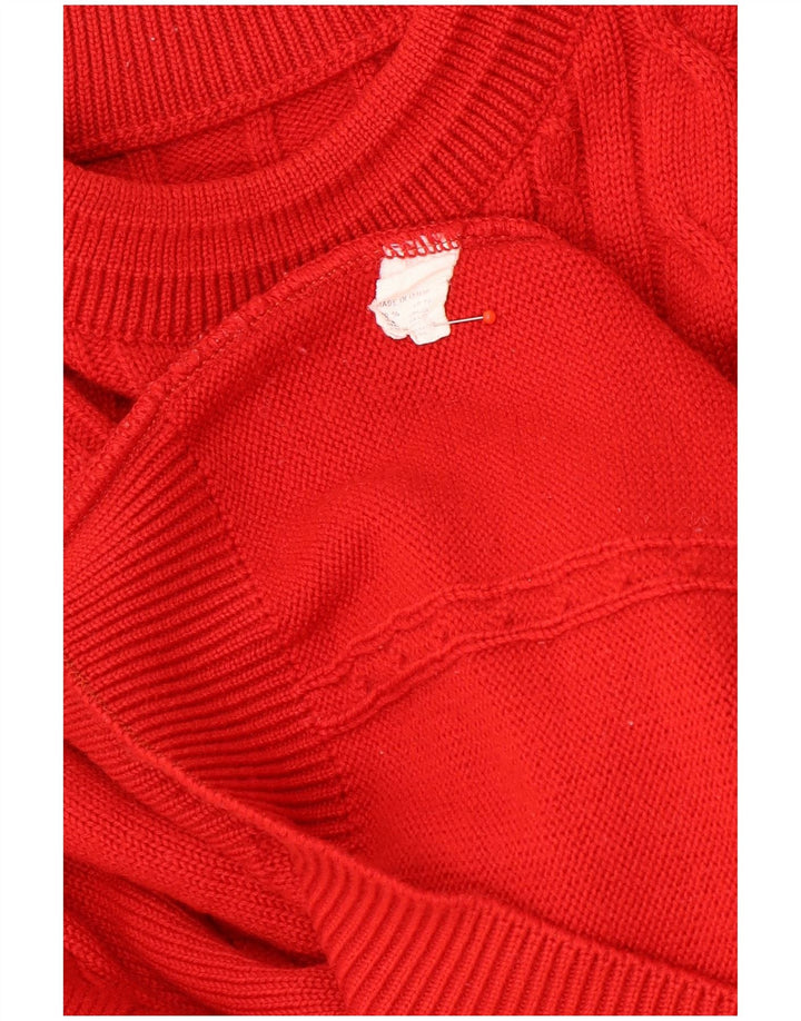 Maglione maglione girocollo da uomo vintage in lana rossa XL