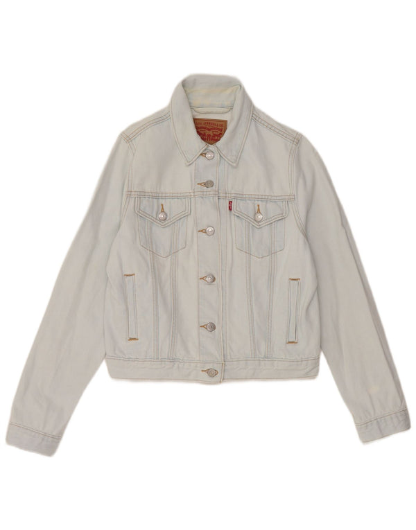 Giacca di jeans corta da donna Levi's UK 12 Cotone blu medio