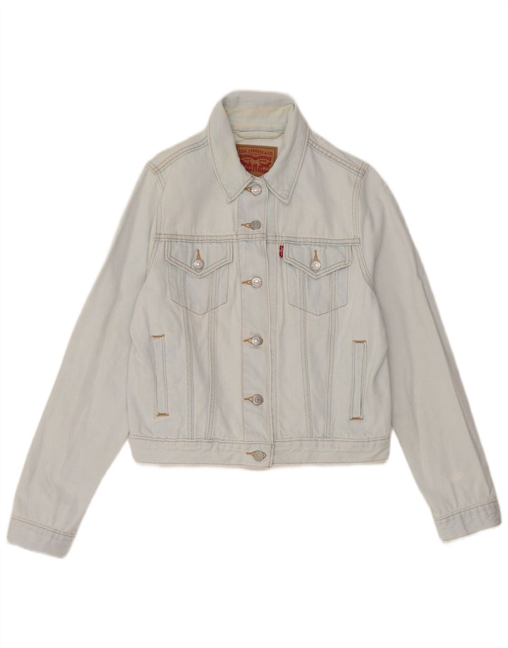 Giacca di jeans corta da donna Levi's UK 12 Cotone blu medio