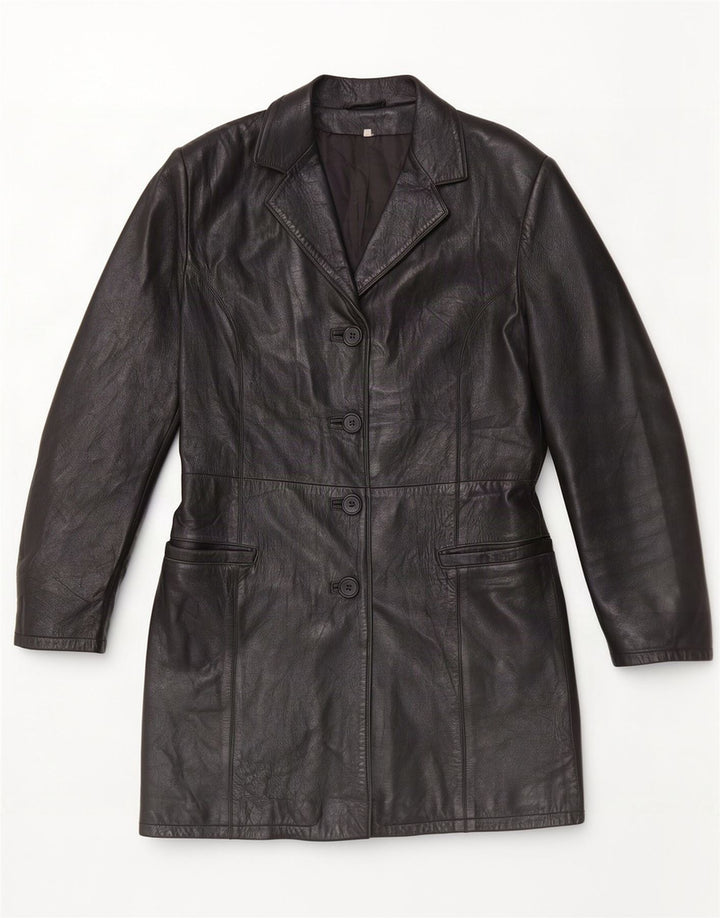 Cappotto In Pelle Donna Suprema IT 44 Medio Nero