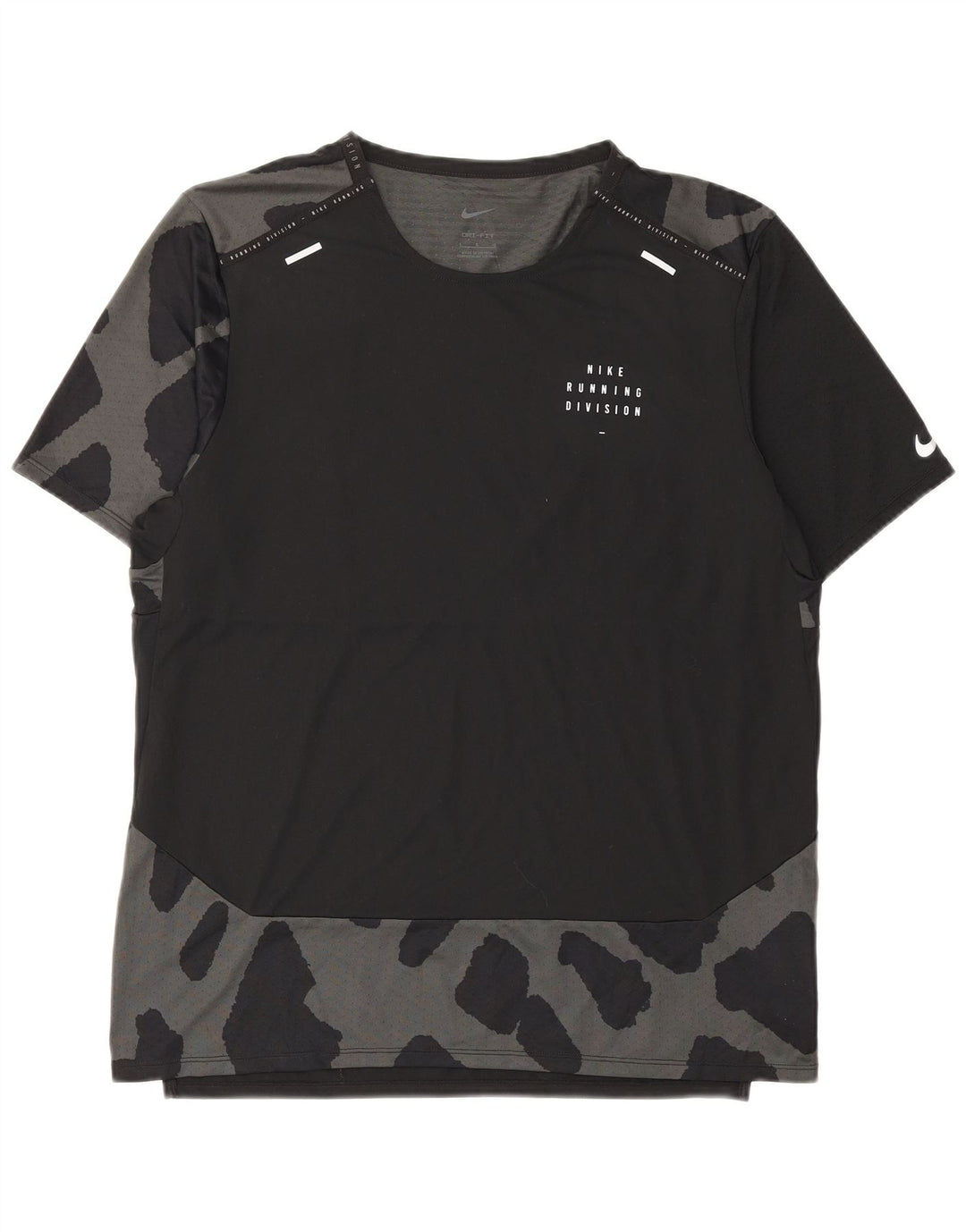 T-shirt Nike Dri Fit da uomo, grande, in poliestere mimetico nero