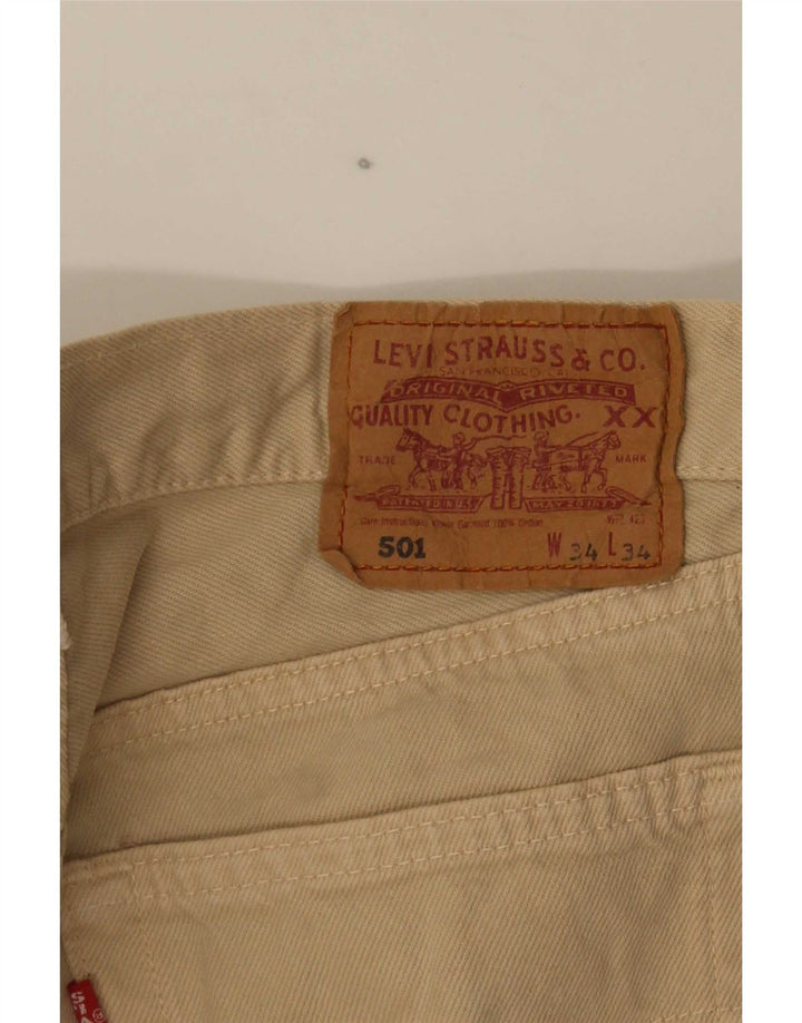 Levi's Uomo 501 Jeans dritti W34 L29 Beige