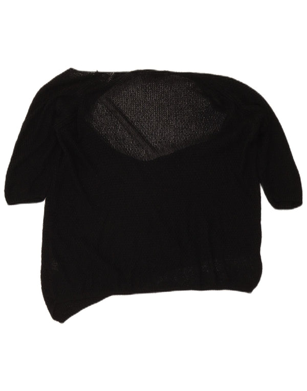 Maglione Zara da donna a maniche corte con scollo a V UK 12 medio nero acrilico