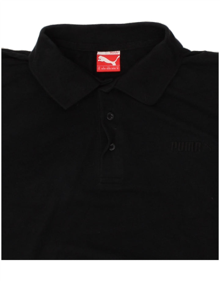 PUMA Mens Polo Shirt XL Black Cotton Vintage Puma and Second-Hand Puma from Messina Hembry 